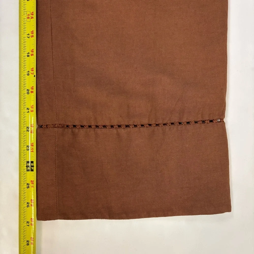 SIMKHAI Colley Cropped Straight Leg Pant in Bronze Size S